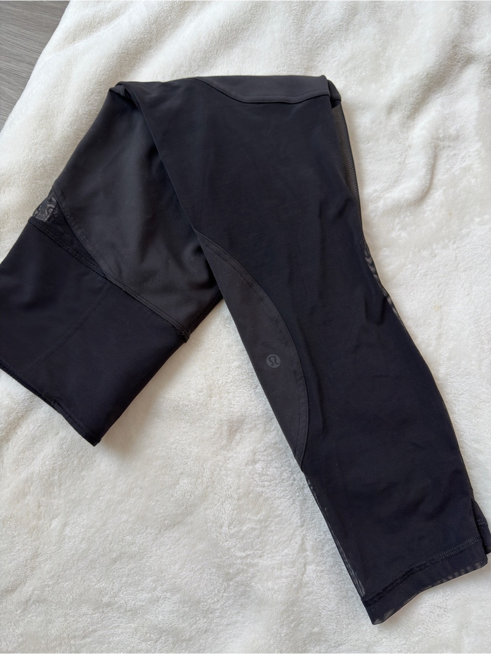 Lululemon Black Mesh-Panel High-Rise Leggings